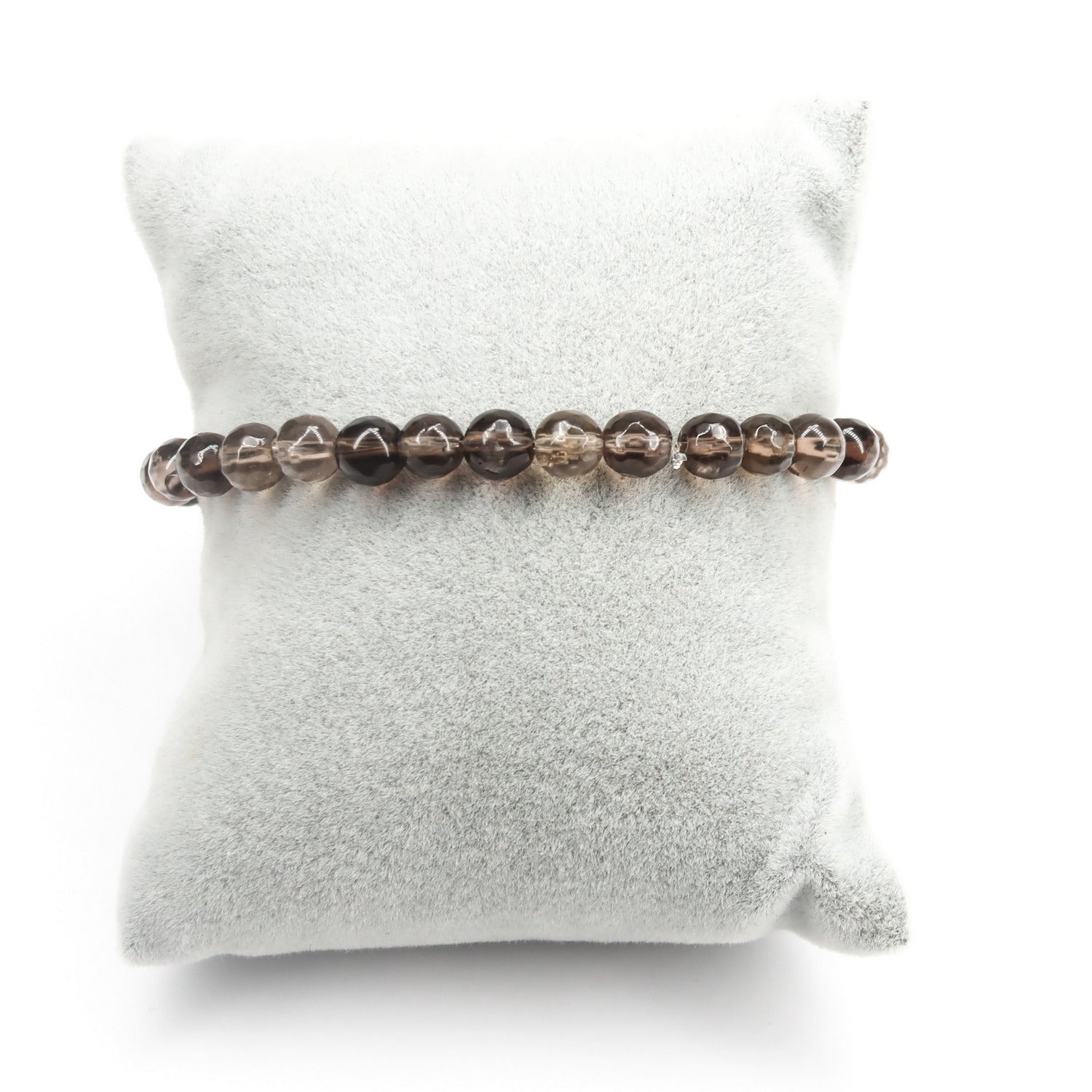 Pulsera elástica de Cuarzo ahumado de 6mm