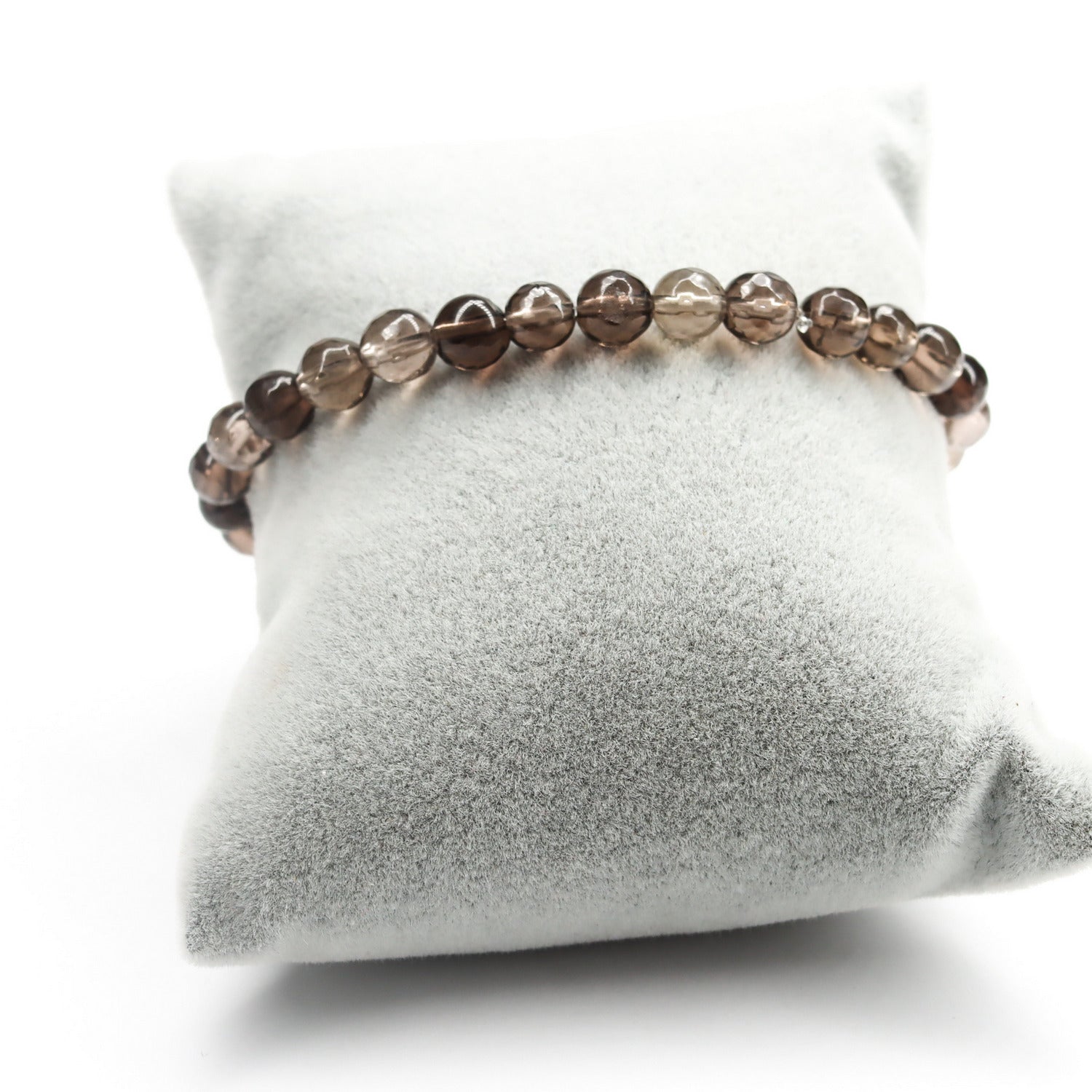 Pulsera elástica de Cuarzo ahumado de 6mm