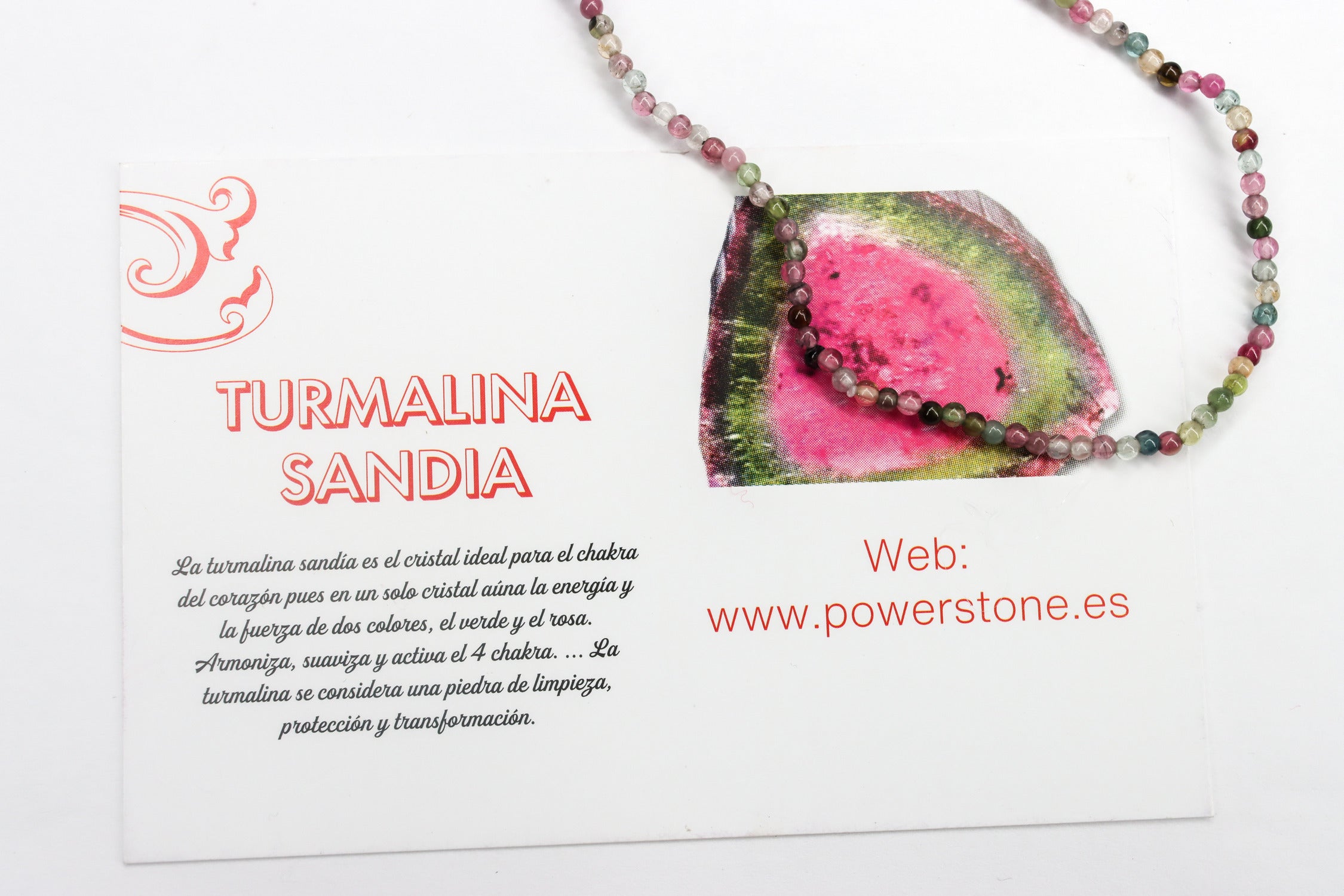 Pulsera elástica de Turmalina sandía de 2mm