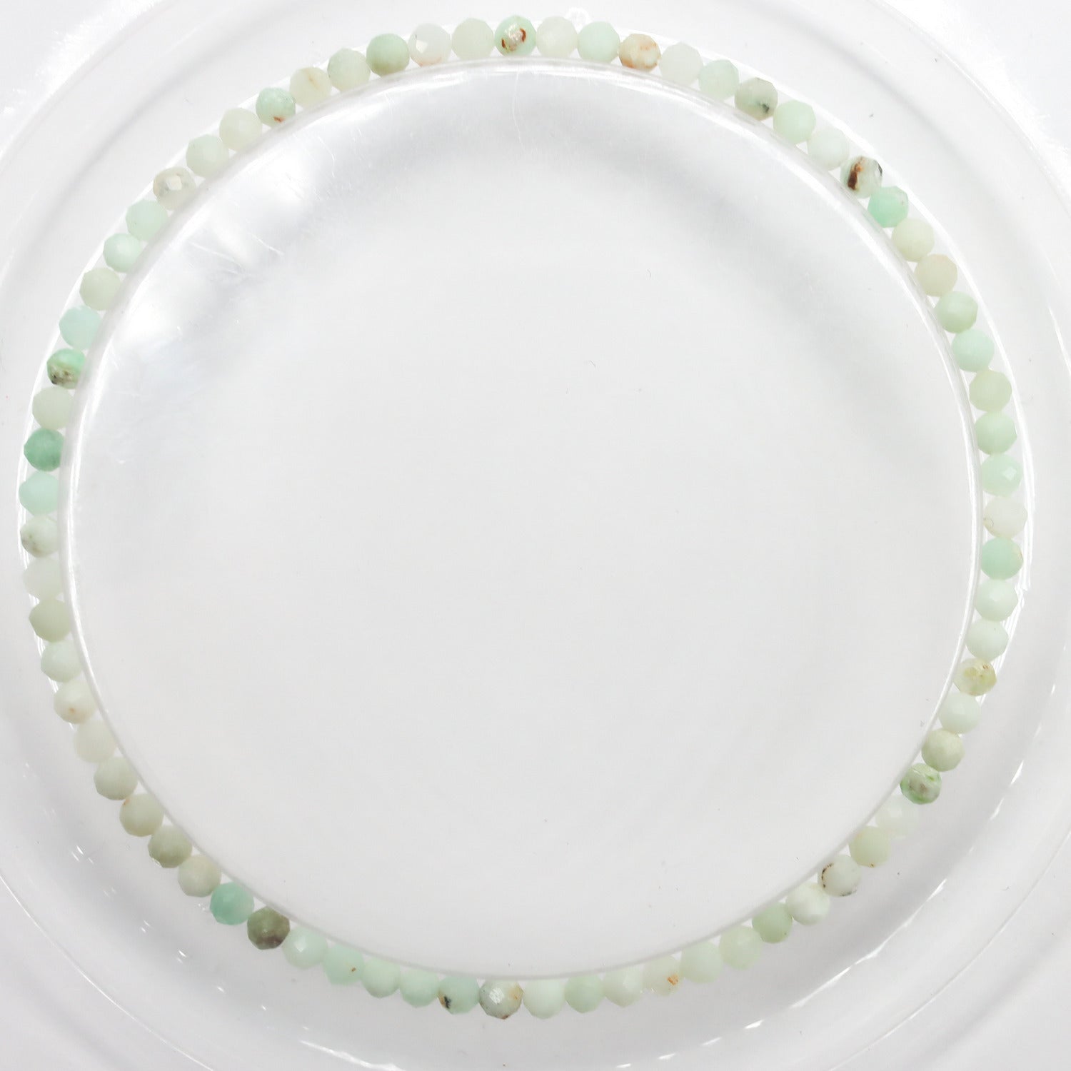Pulsera elástica de Crisoprasa facetada de 3mm