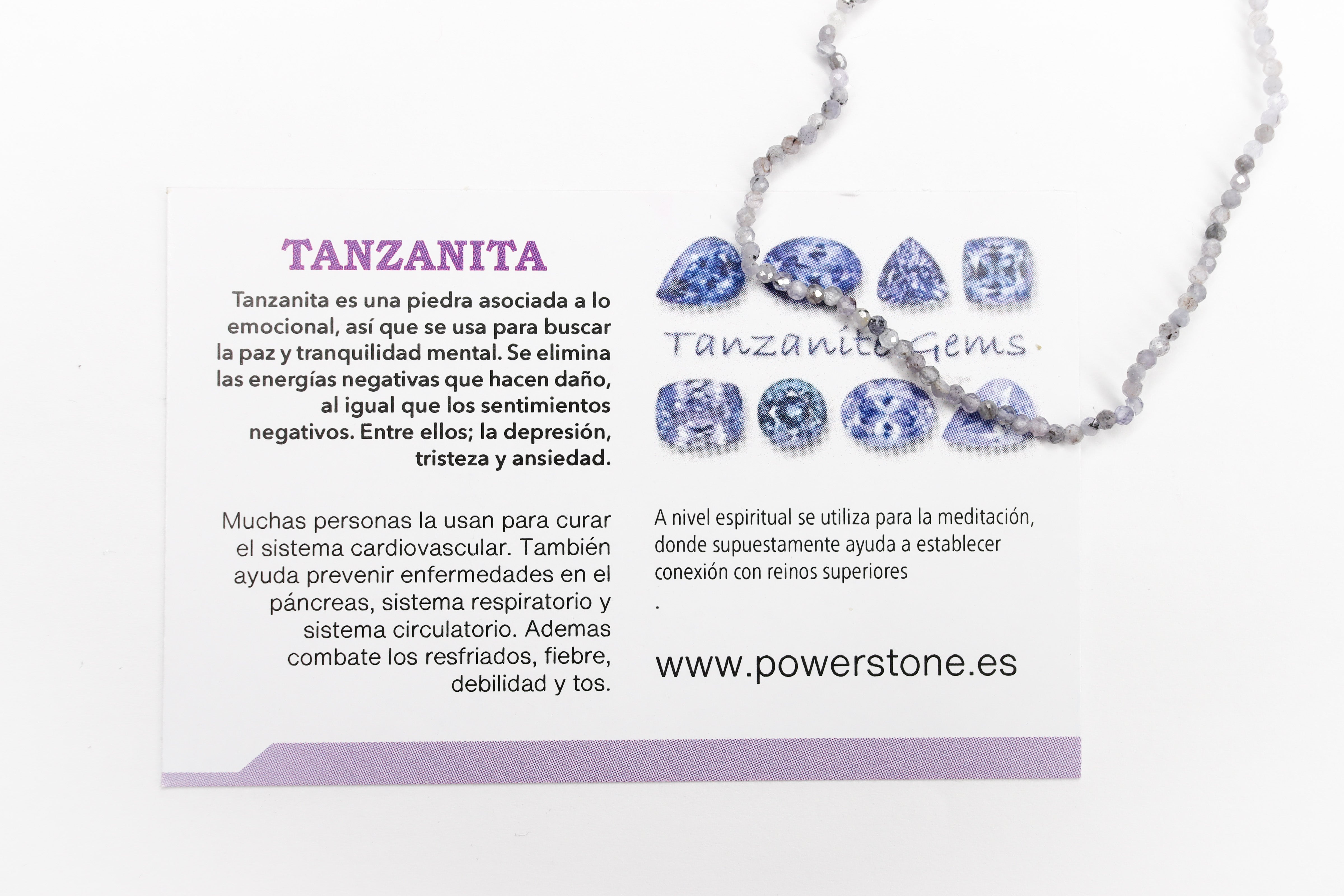 Pulsera elástica de Tanzanita facetada de 2mm