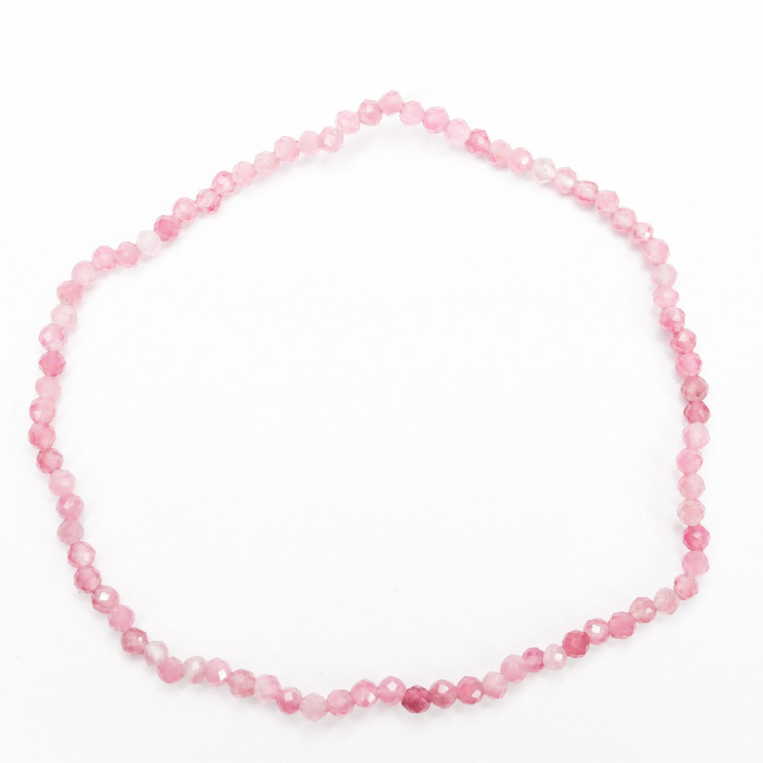 Pulsera elástica de Turmalina rosa facetada de 3mm