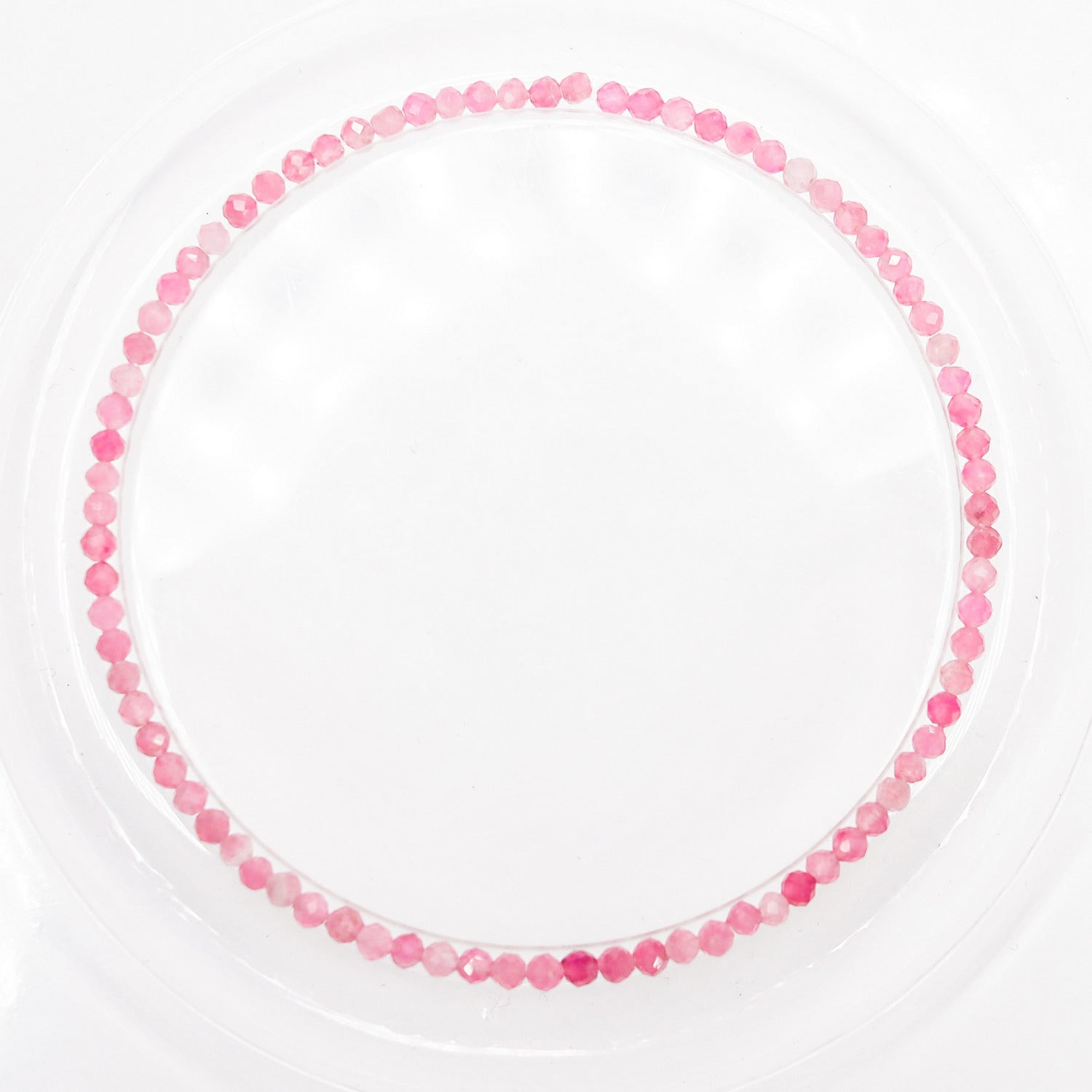 Pulsera elástica de Turmalina rosa facetada de 3mm