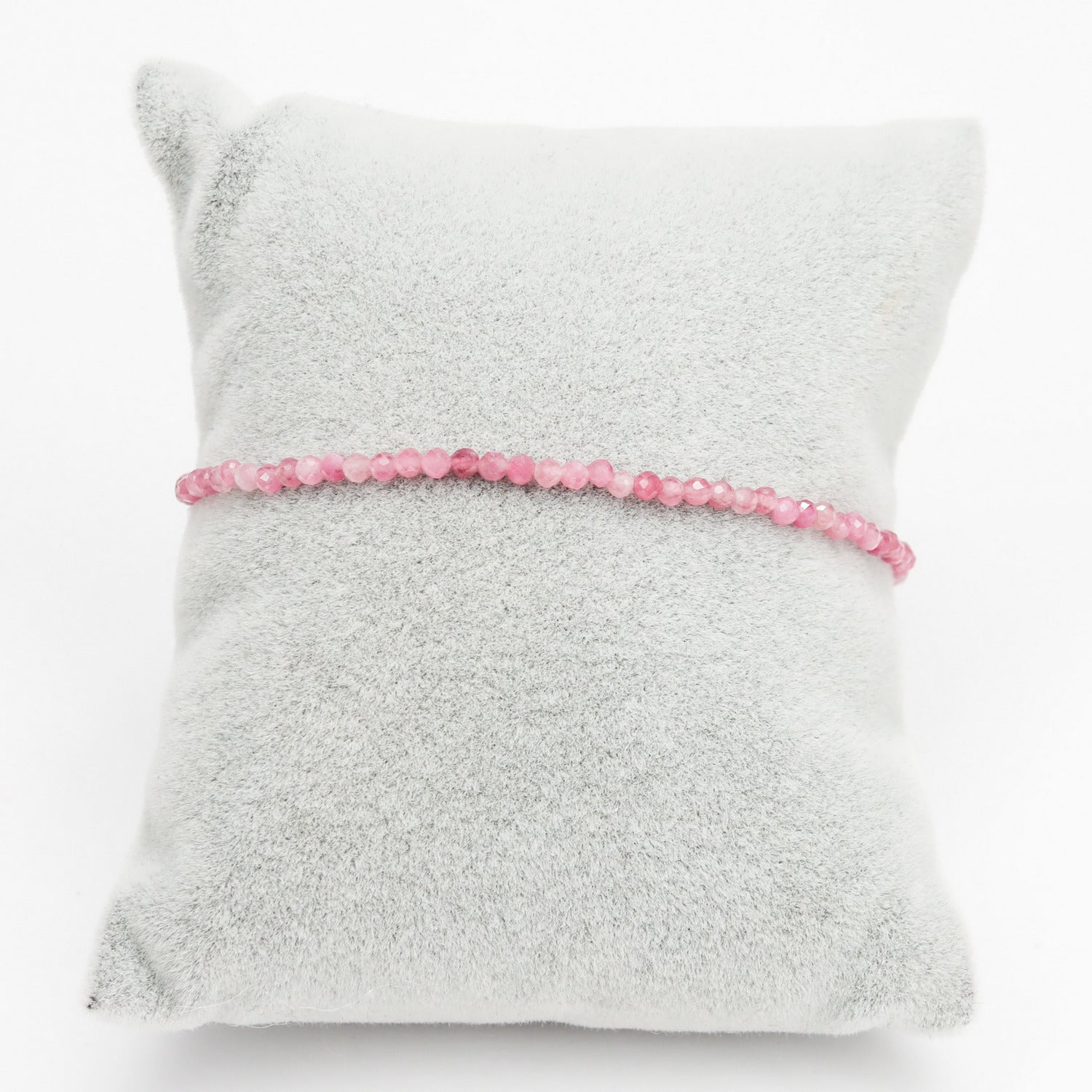 Pulsera elástica de Turmalina rosa facetada de 3mm