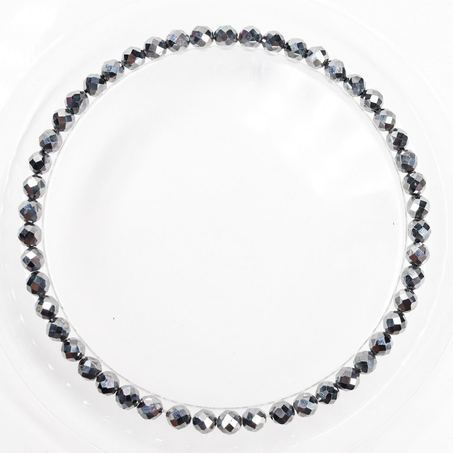 Pulsera elástica de Terahercio facetada de 4mm