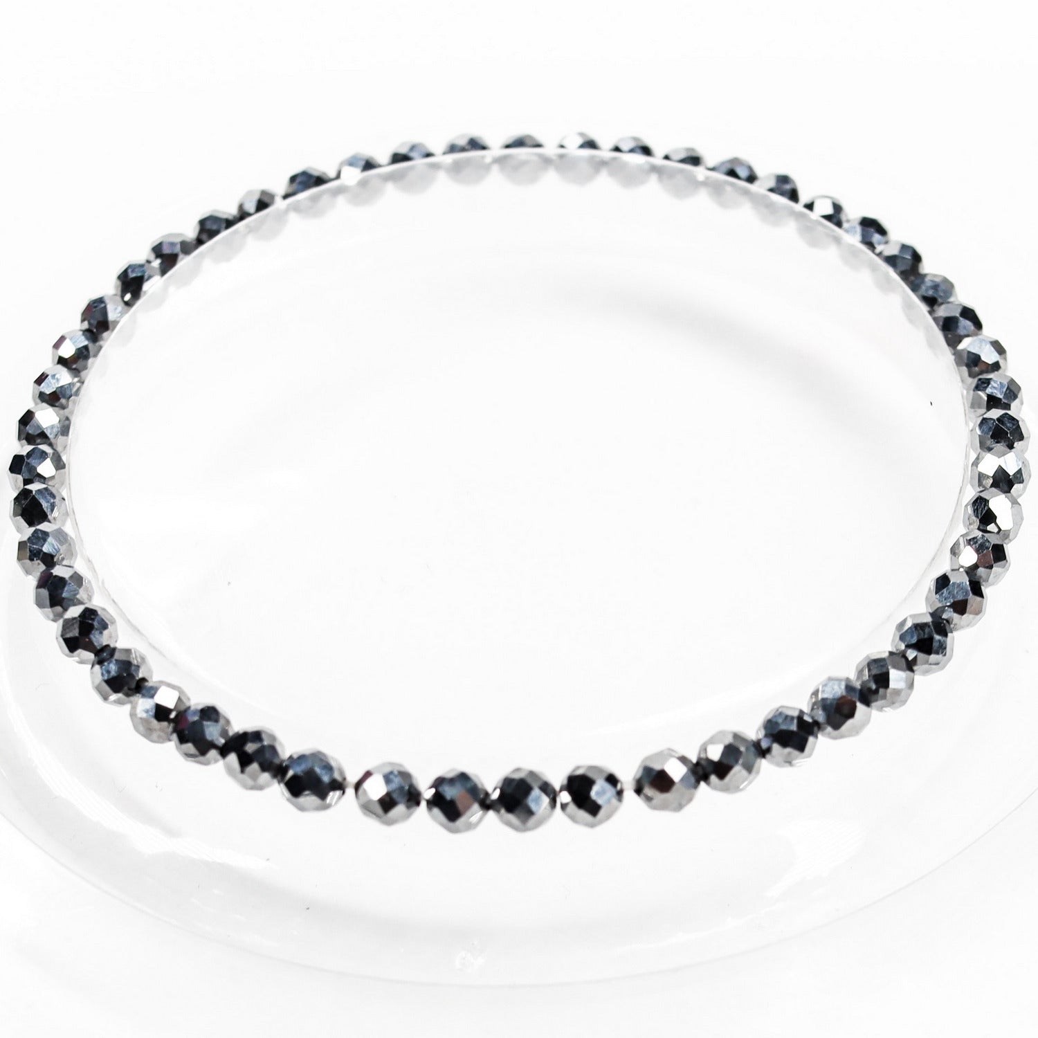 Pulsera elástica de Terahercio facetada de 4mm