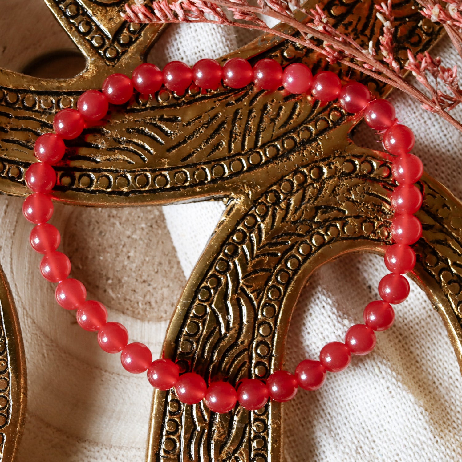 Pulsera elástica de Rubí de 5mm