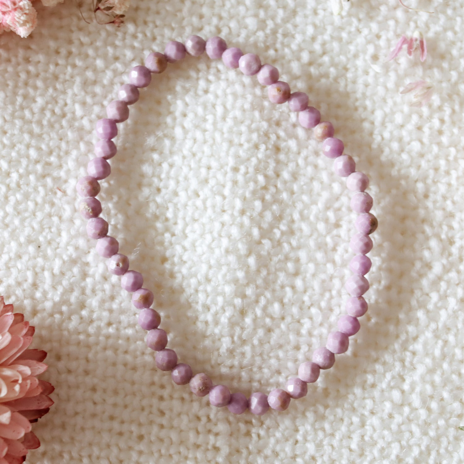 Pulsera elástica de Fosfosiderita facetada de 3mm