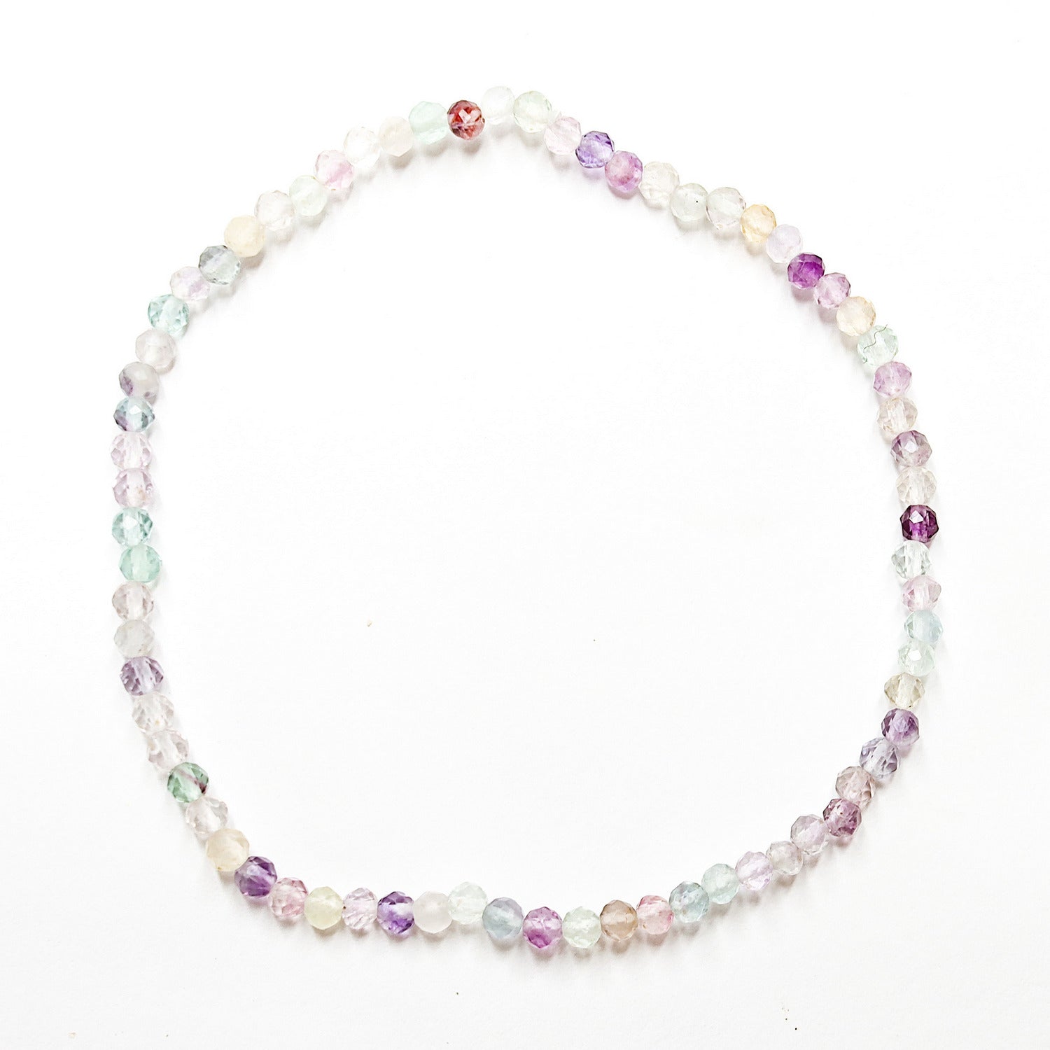 Pulsera elástica de Fluorita facetada de 3mm