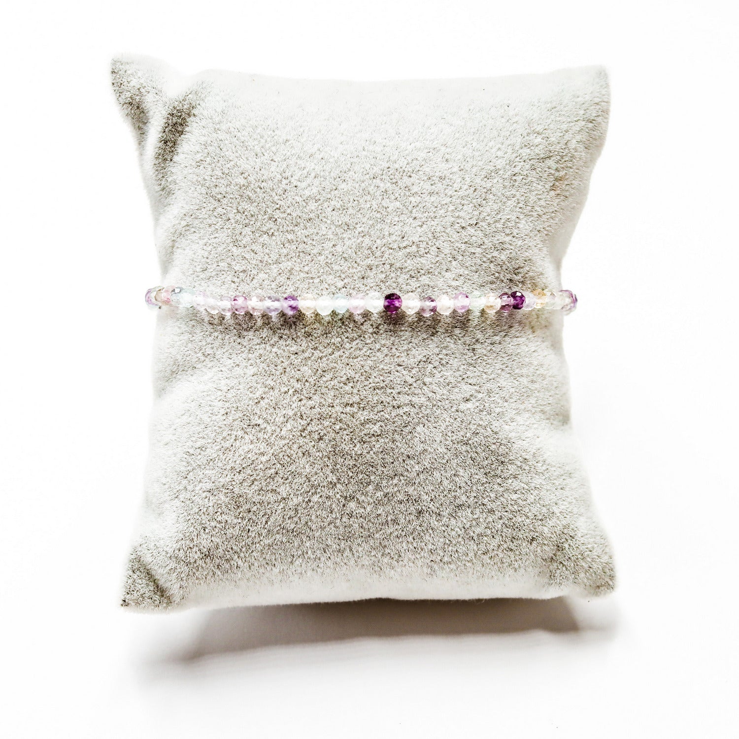 Pulsera elástica de Fluorita facetada de 3mm
