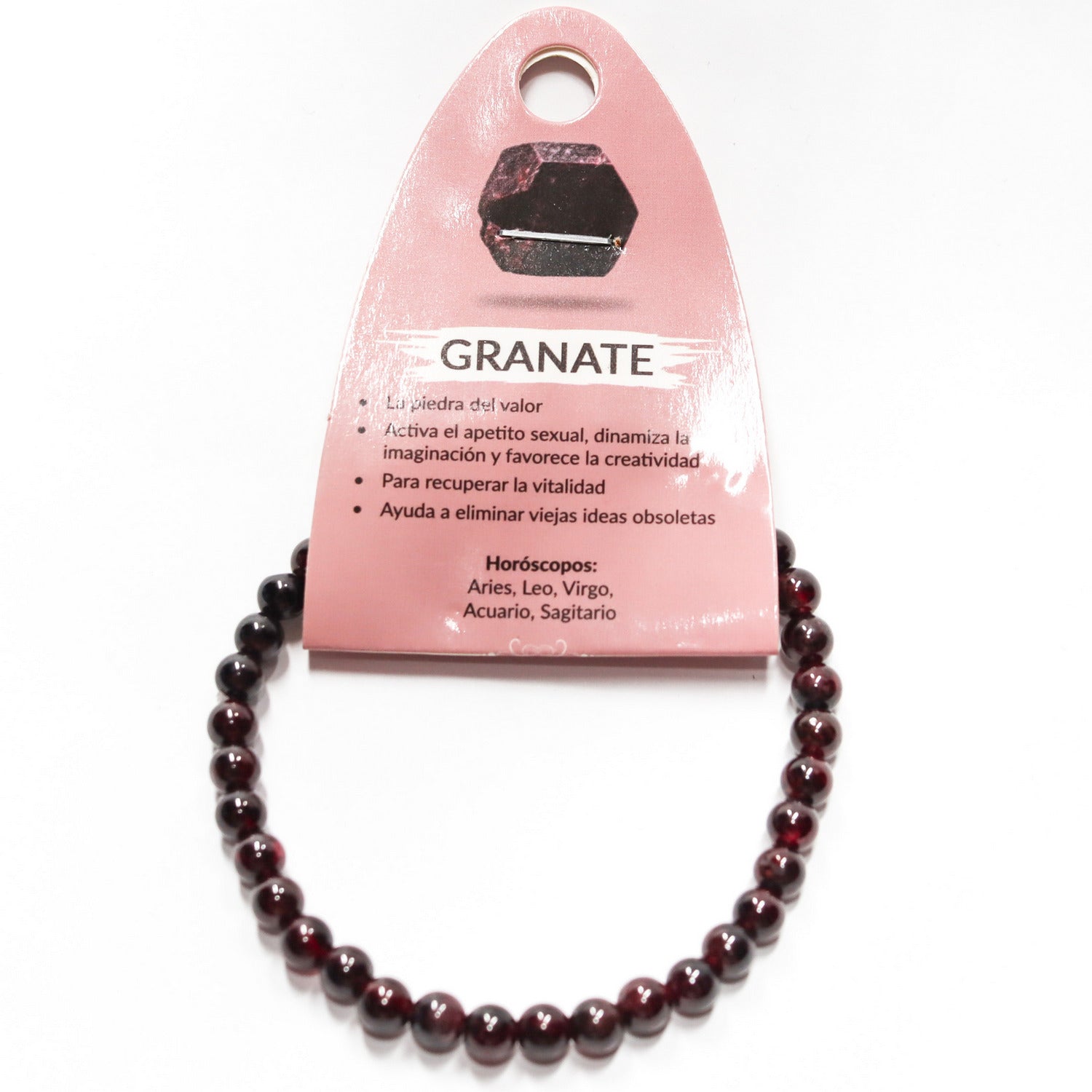 Pulsera de piedra natural de Granate de 6mm