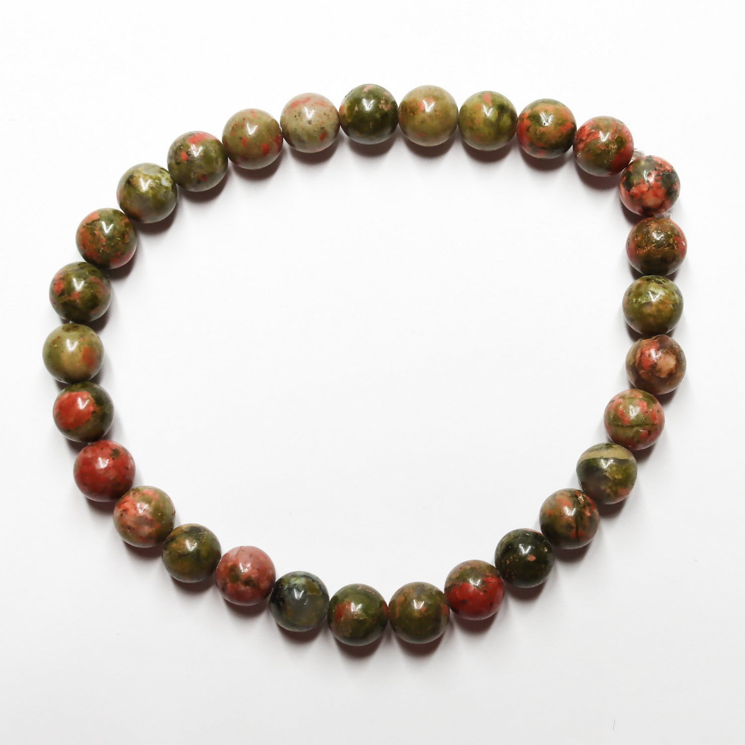 Pulsera de piedra natural de Unakita de 6mm