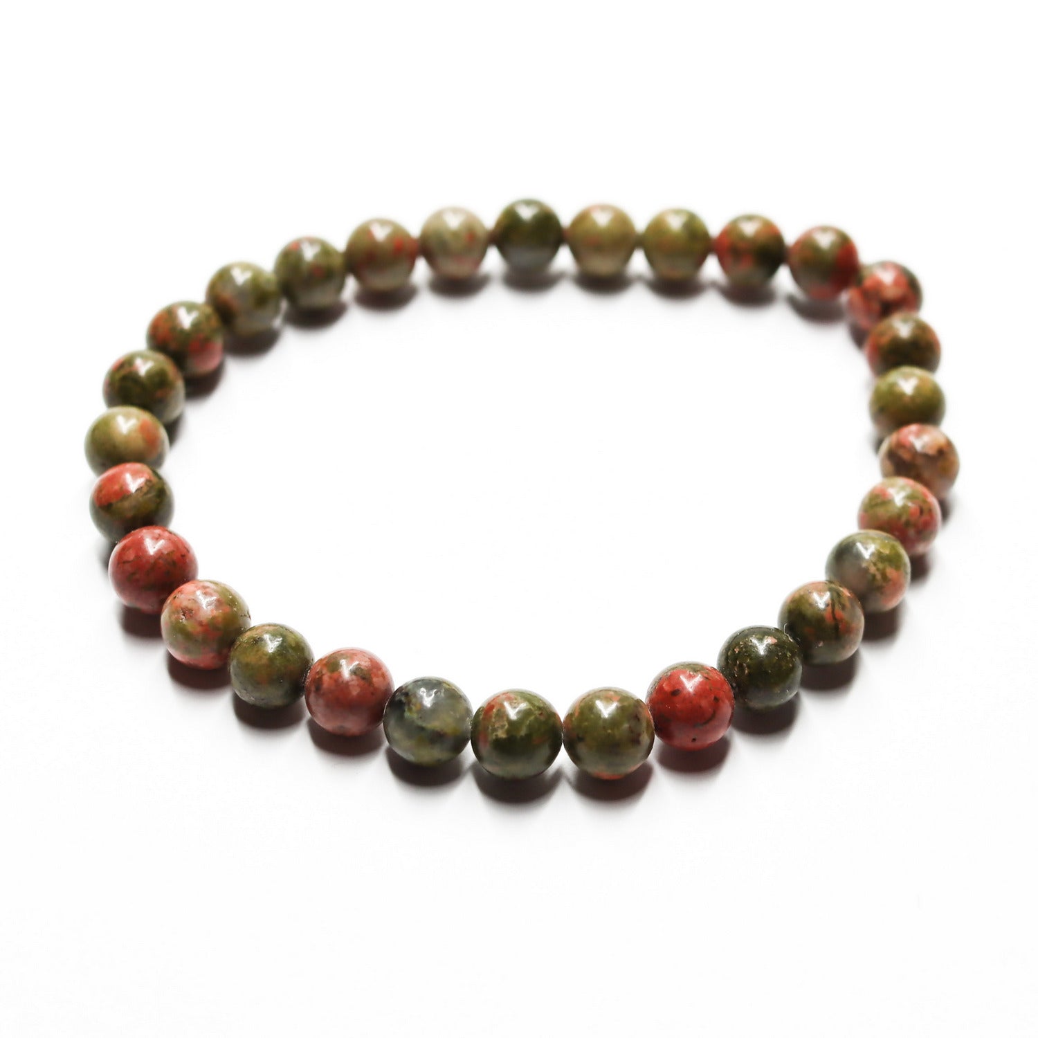 Pulsera de piedra natural de Unakita de 6mm