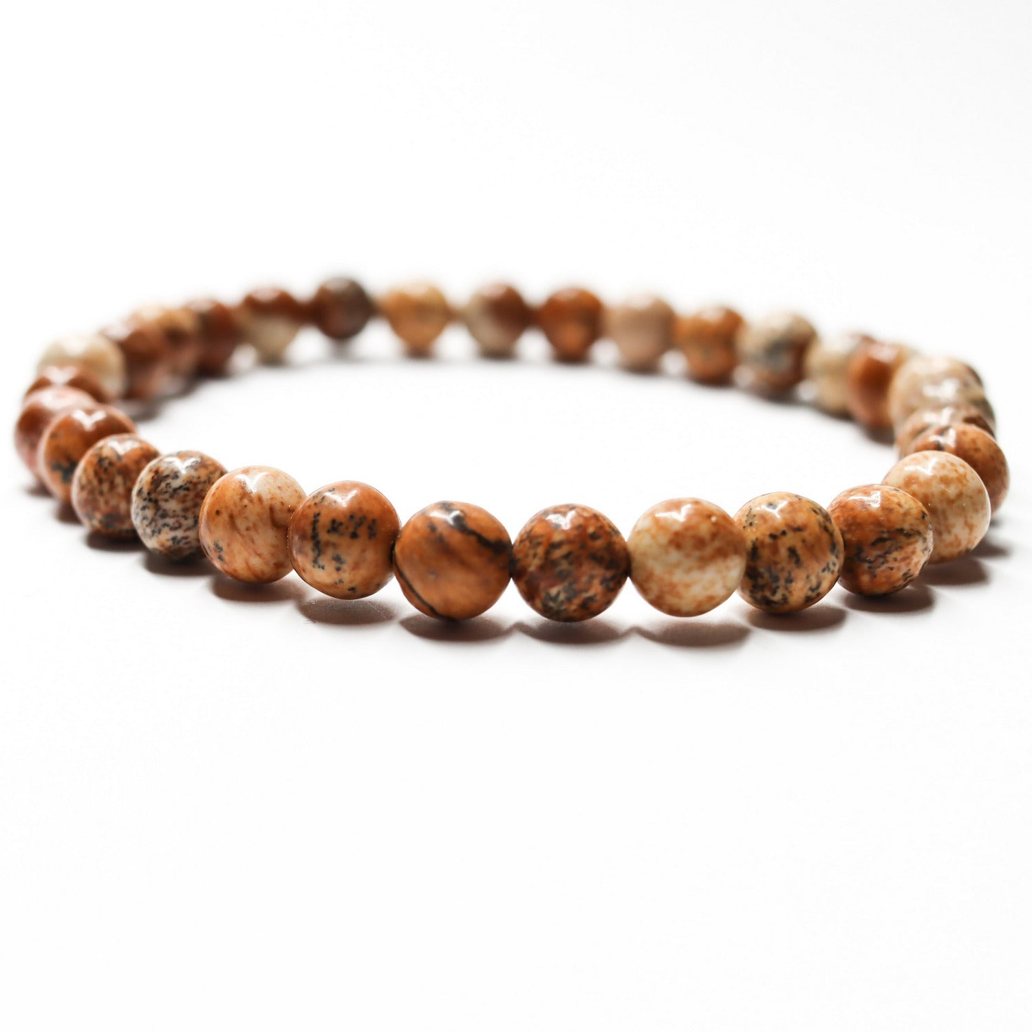 Pulsera de piedra natural de Jaspe madera de 6mm