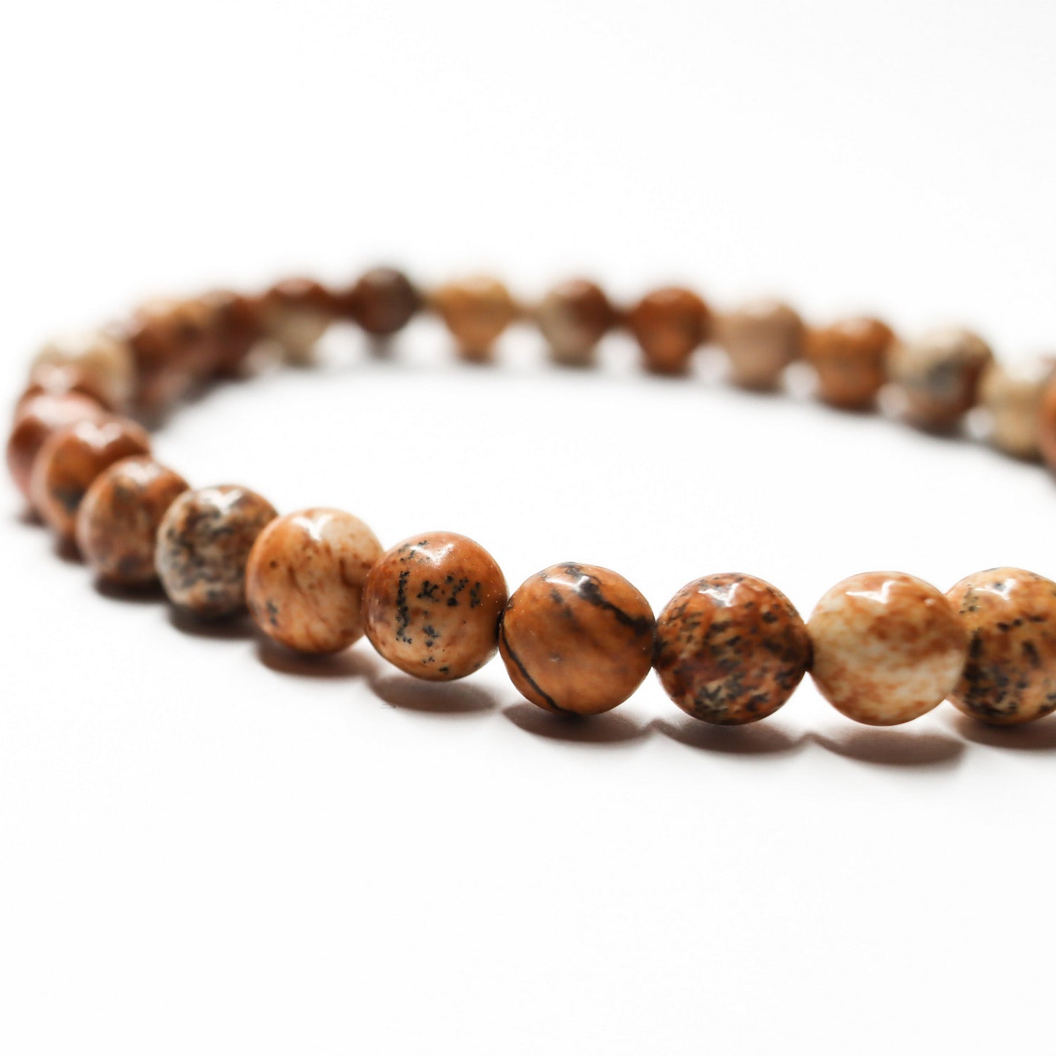Pulsera de piedra natural de Jaspe madera de 6mm