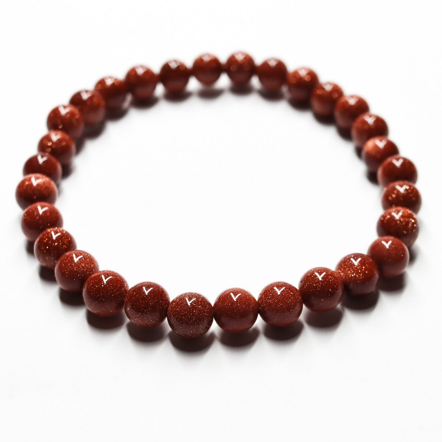 Pulsera de piedra natural de Venturina dorada de 6mm
