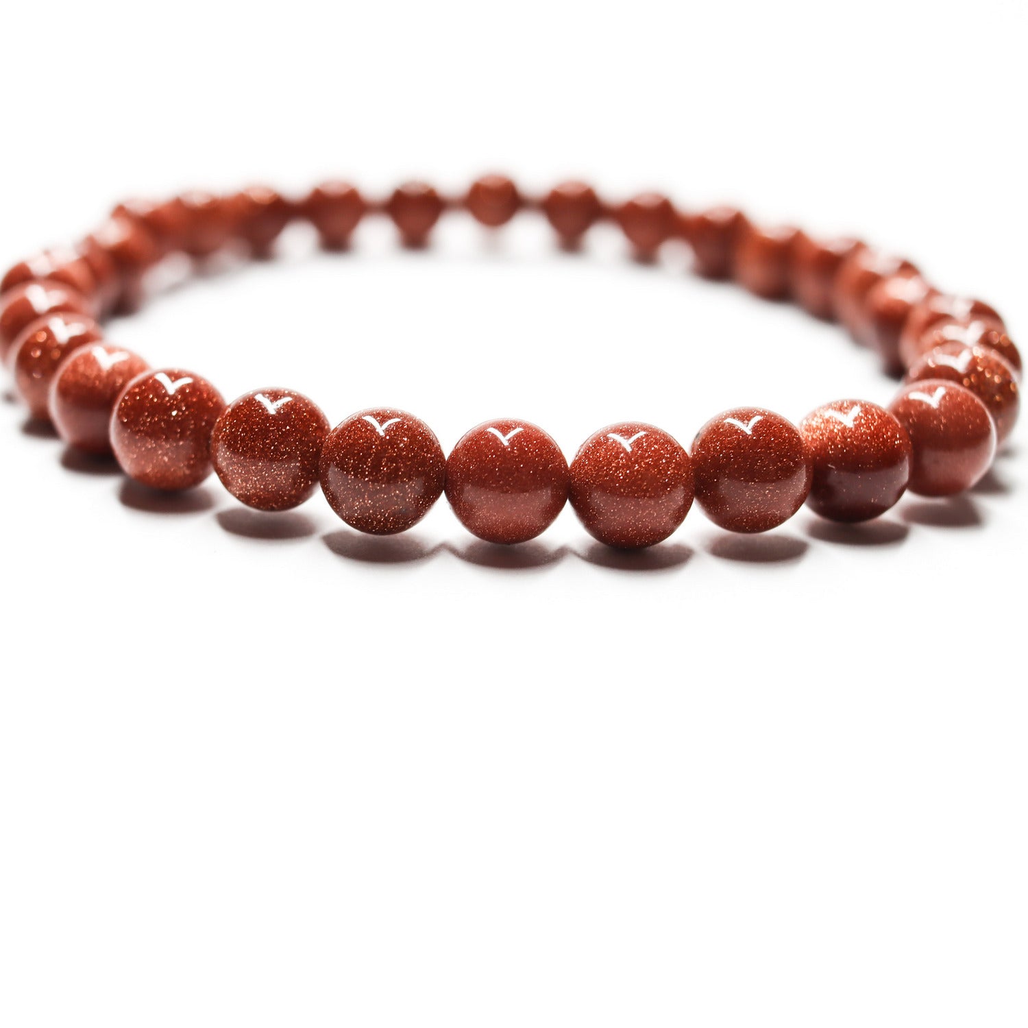 Pulsera de piedra natural de Venturina dorada de 6mm