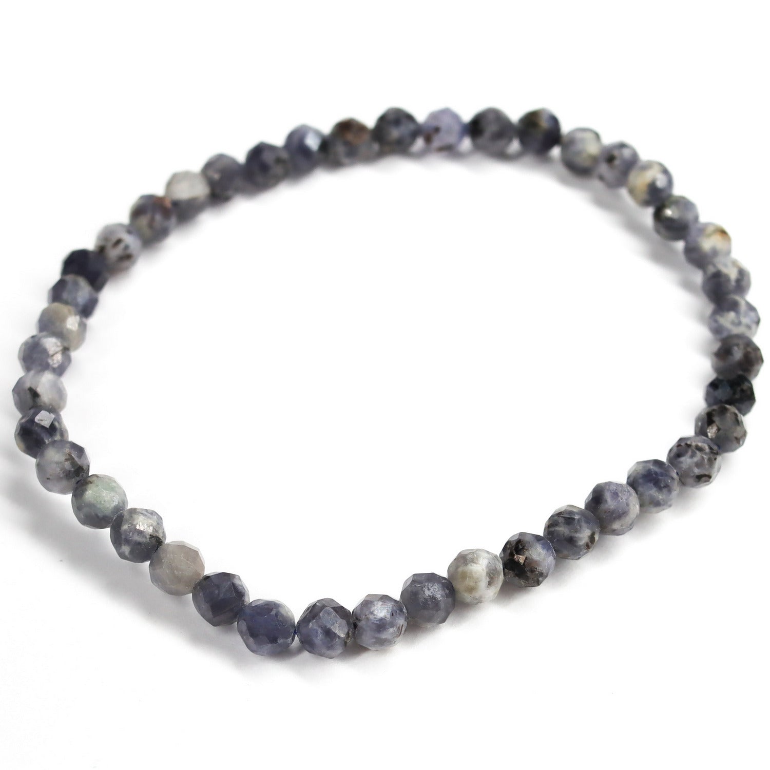 Pulsera elástica de Iolita facetada de 4mm