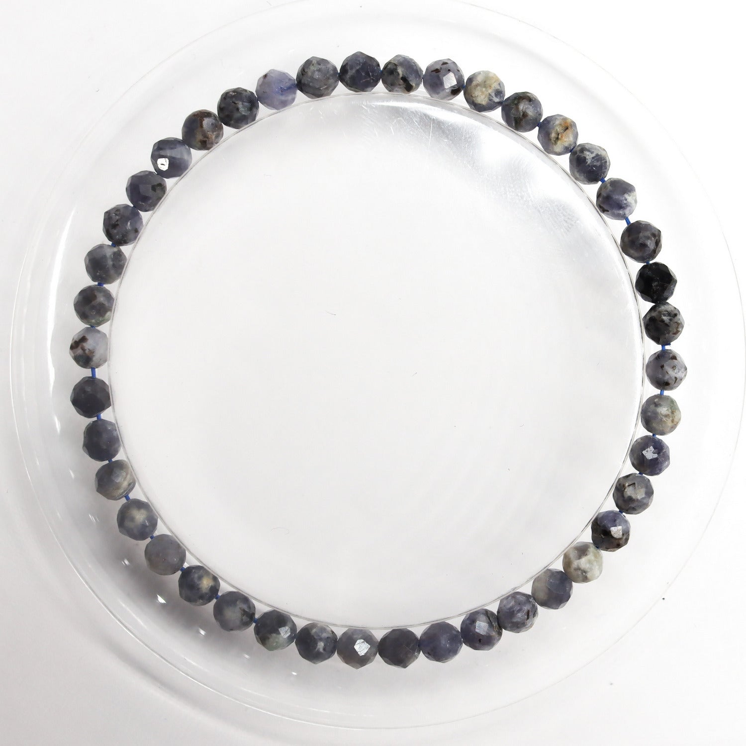 Pulsera elástica de Iolita facetada de 4mm