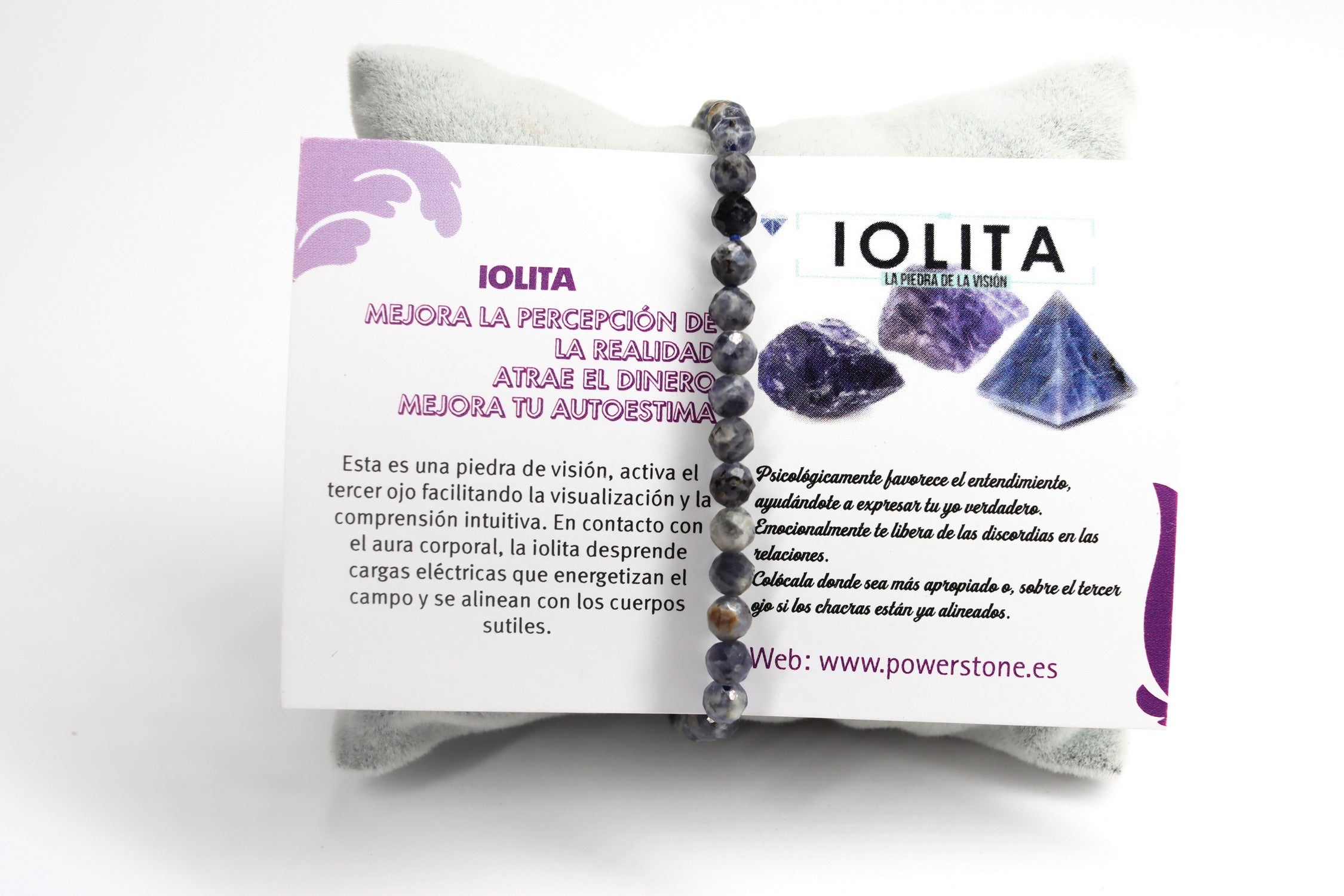 Pulsera elástica de Iolita facetada de 4mm