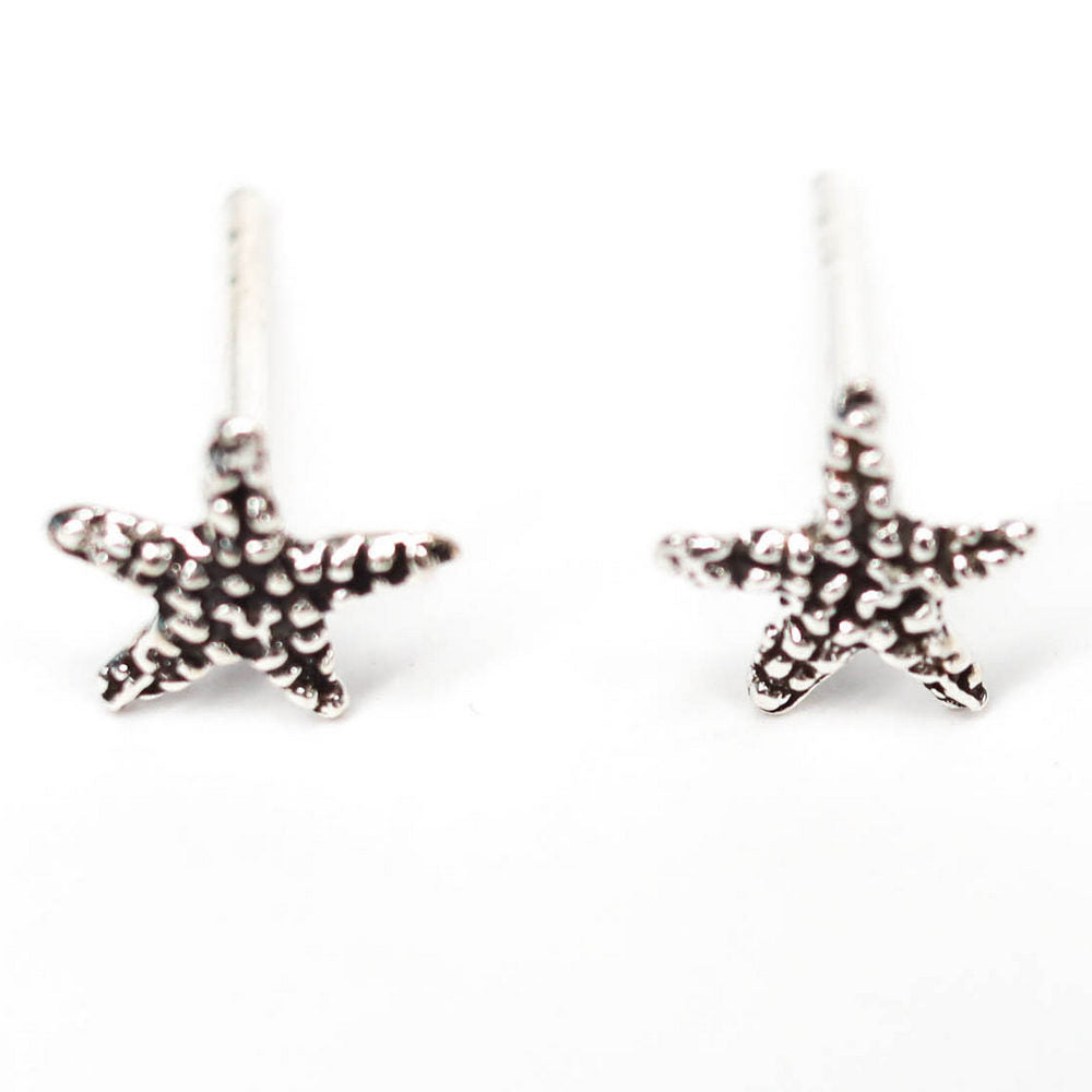 Pendiente en Plata de ley forma de Estrella de mar con tuerca mariposa.