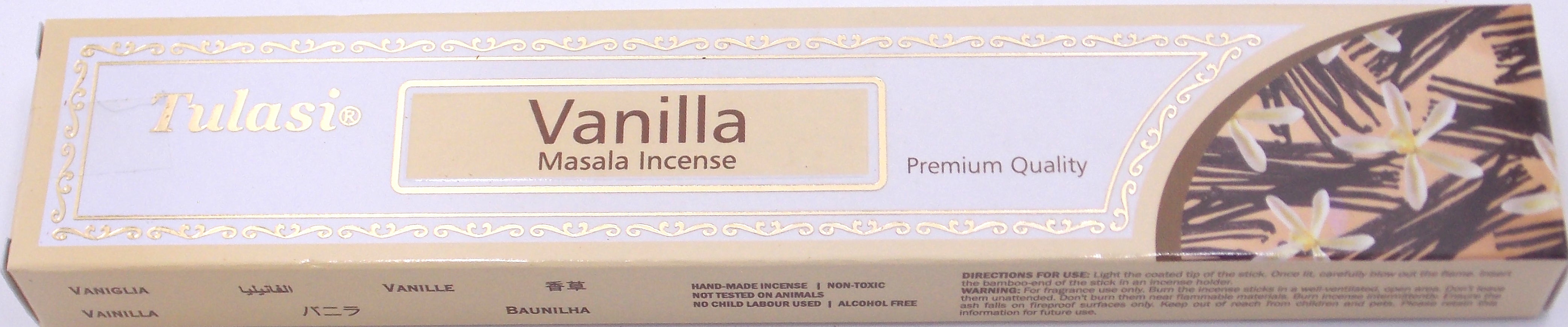 INCIENSO DE MARCA TULASI FRAGANCIA VAINILLA