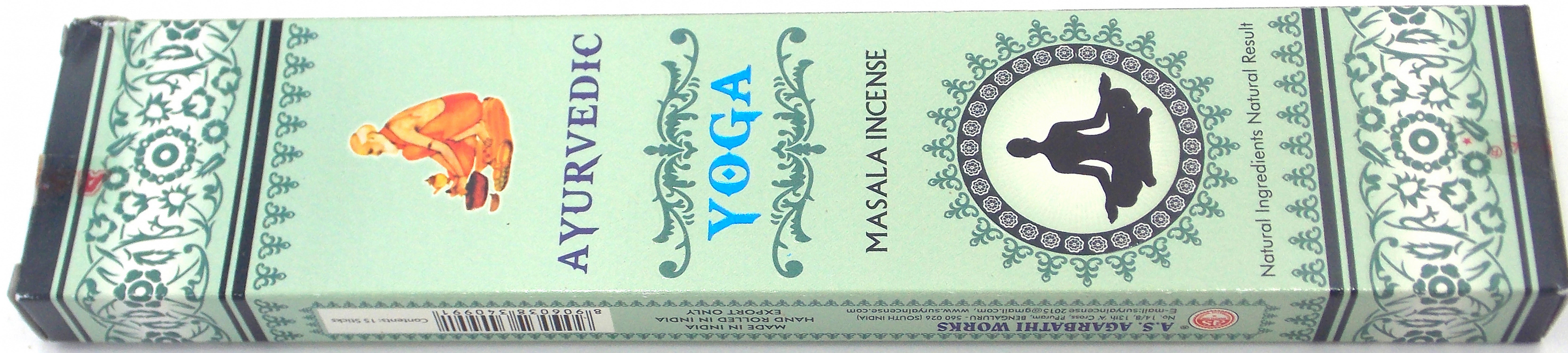INCIENSO DE MARCA AYURVEDIC FRAGANCIA YOGA 15 unidades