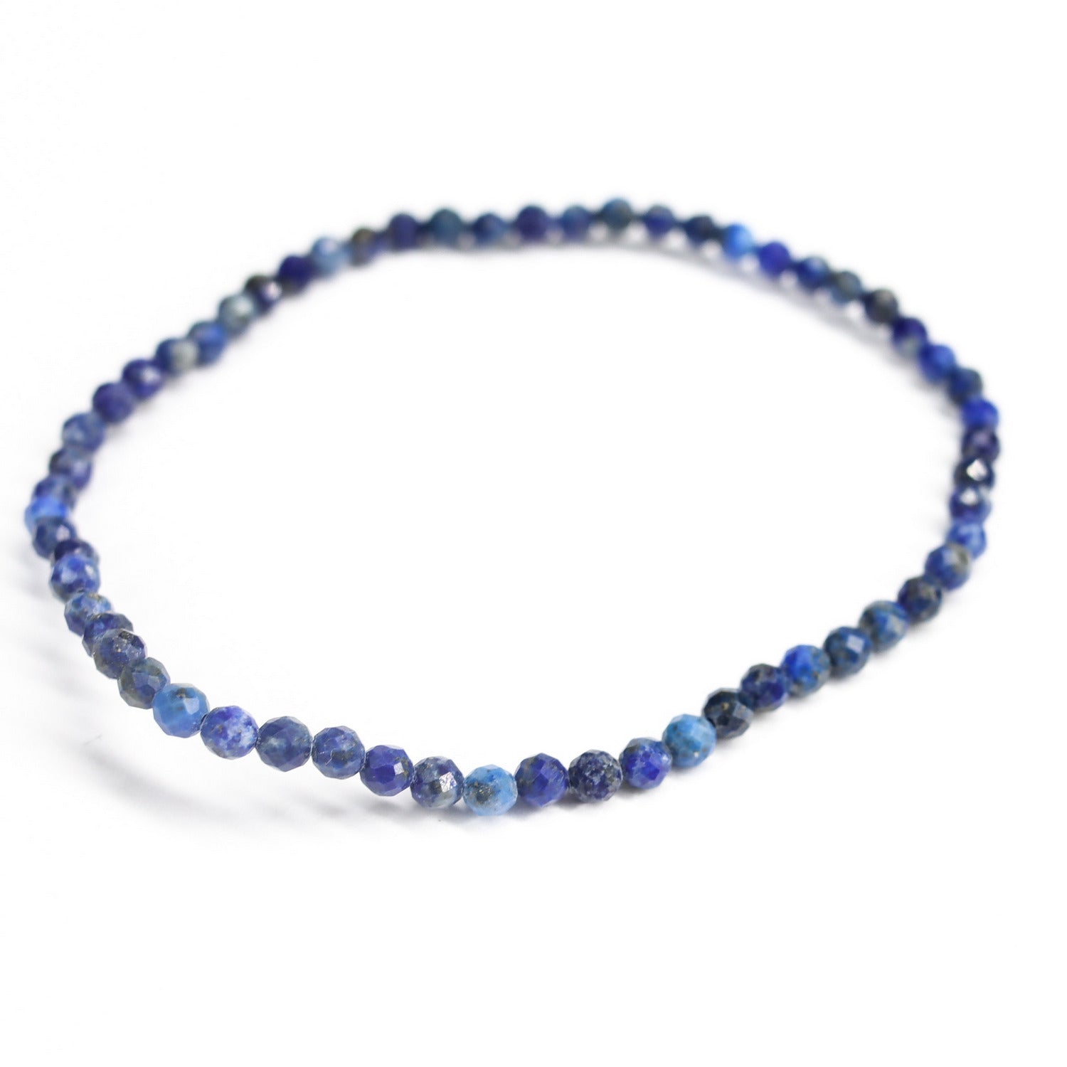 Pulsera elástica de Lapislázuli facetada de 3mm