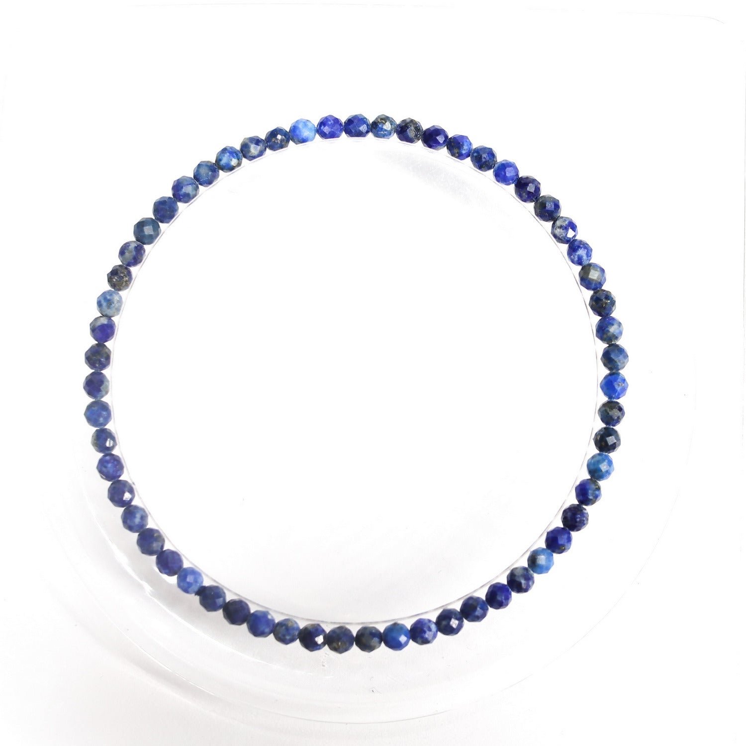 Pulsera elástica de lapislázuli facetada de 4mm