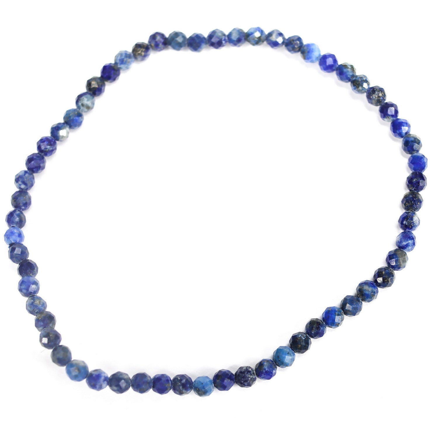 Pulsera elástica de Lapislázuli facetada de 3mm