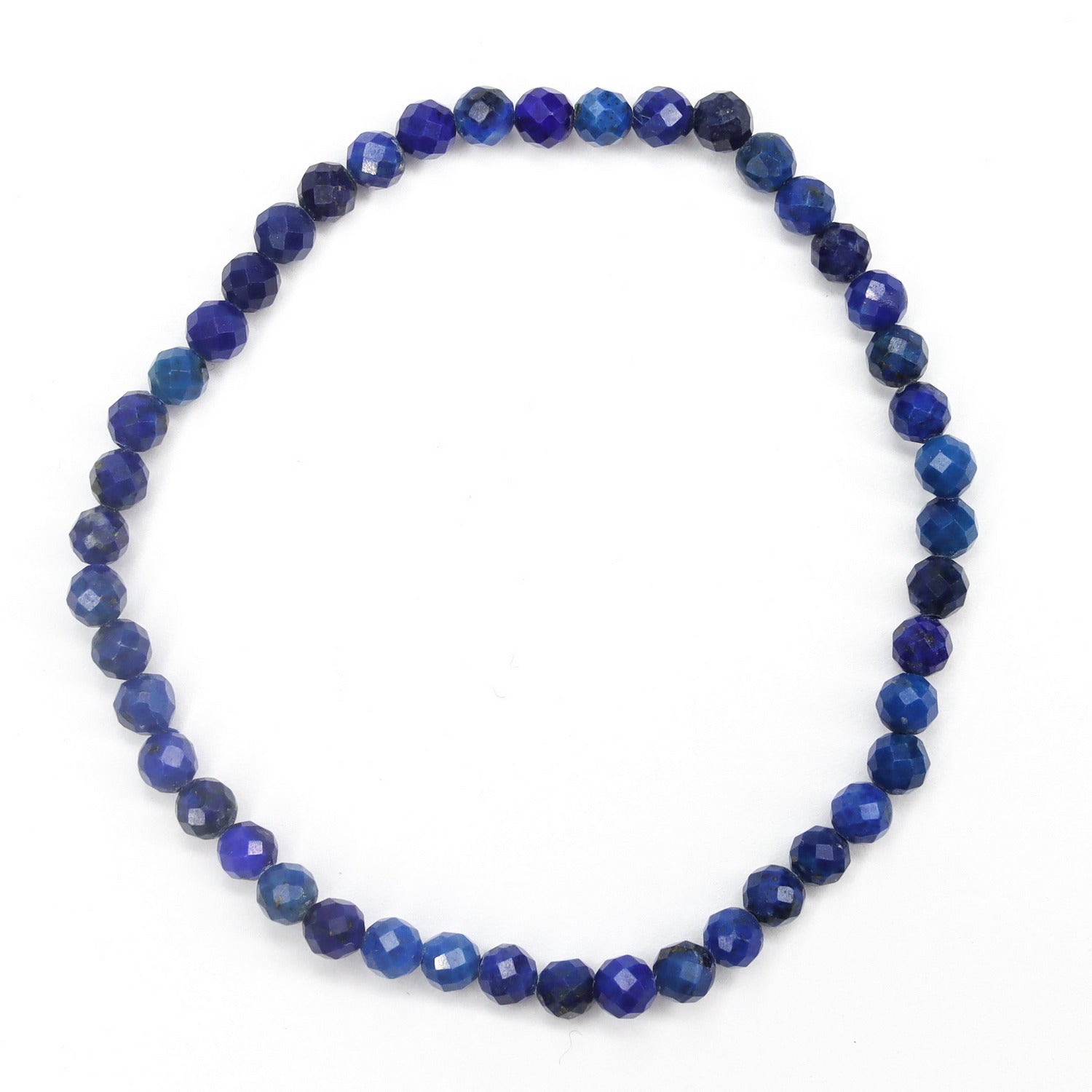 Pulsera elástica de Lapislázuli facetada de 3mm