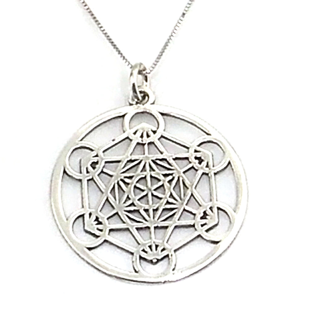 Colgante de plata de ley de Metatron de 40mm aprox. Con cadena de 45cm