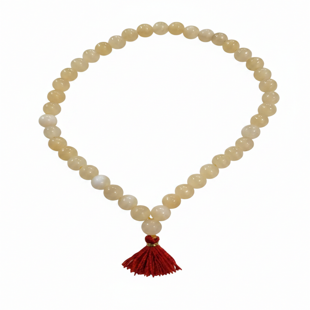 Pulsera de piedra natural de Calcita de 4mm con borla