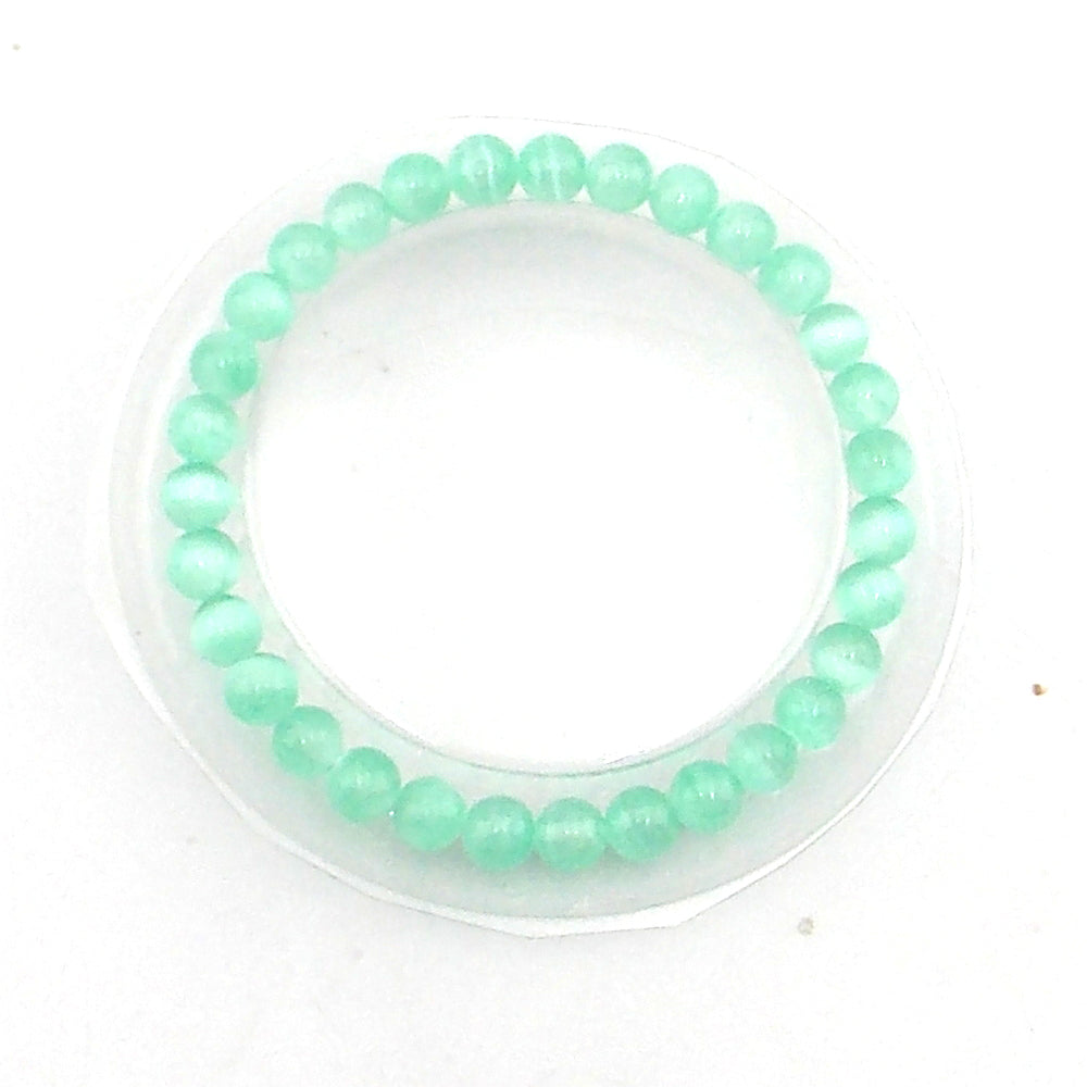 Pulsera de piedra natural de Selenita de 6mm (verde claro)