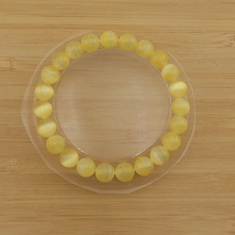 Pulsera de piedra natural de Selenita de 8mm (amarillo)