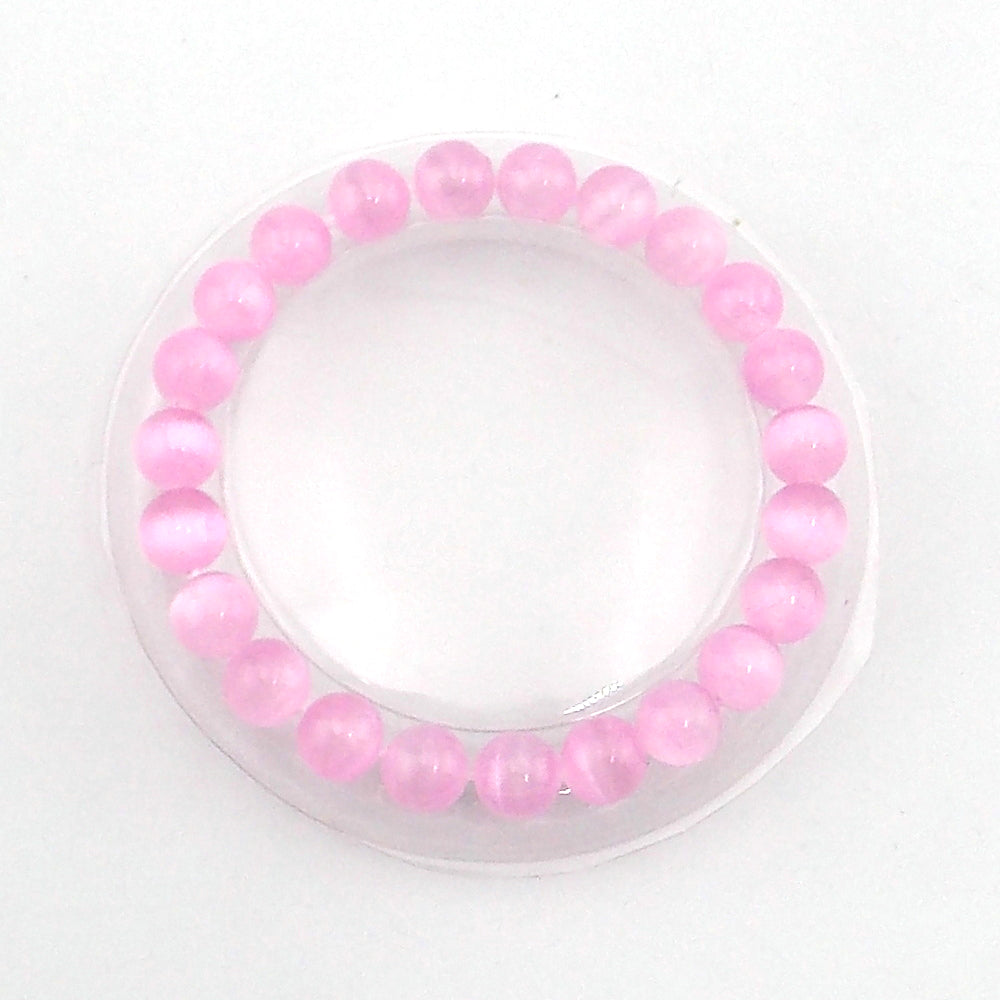 Pulsera de piedra natural de Selenita de 8mm (rosa)