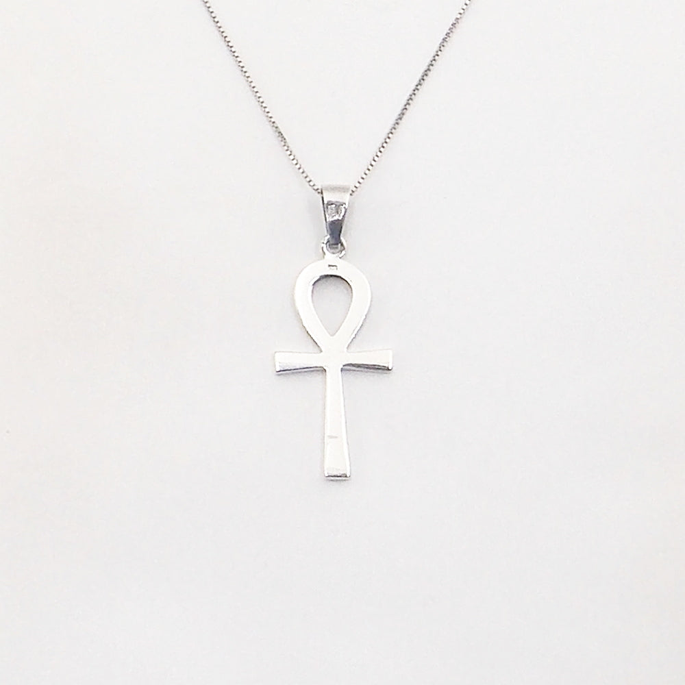 Colgante de plata de ley de Ankh de 38x18mm aprox. Con cadena de 45cm