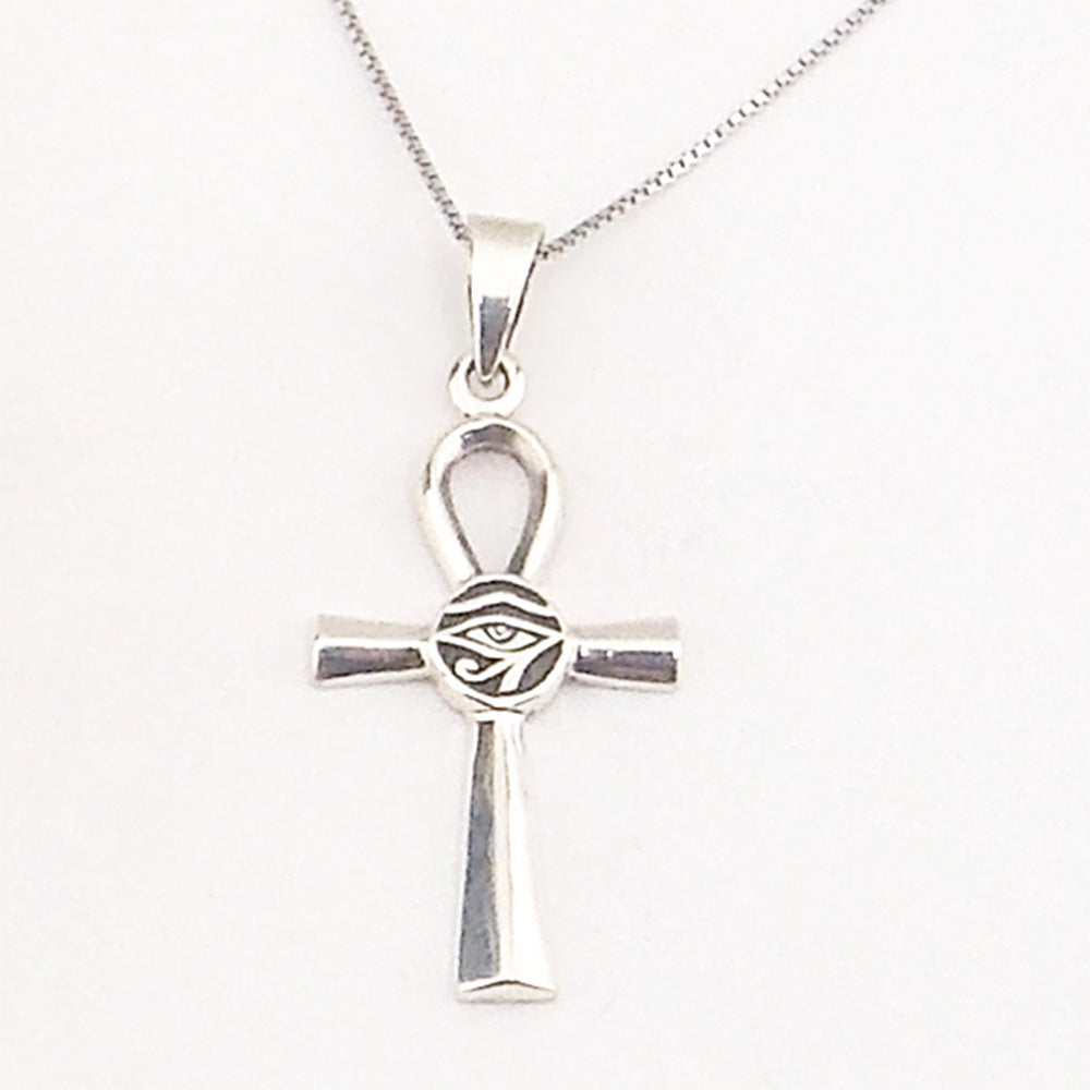 Colgante de plata de ley de Ankh de 38x20mm aprox. Con cadena de 45cm