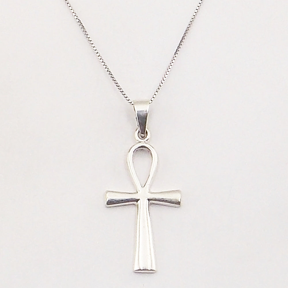 Colgante de plata de ley de Ankh de 38x20mm aprox. Con cadena de 45cm