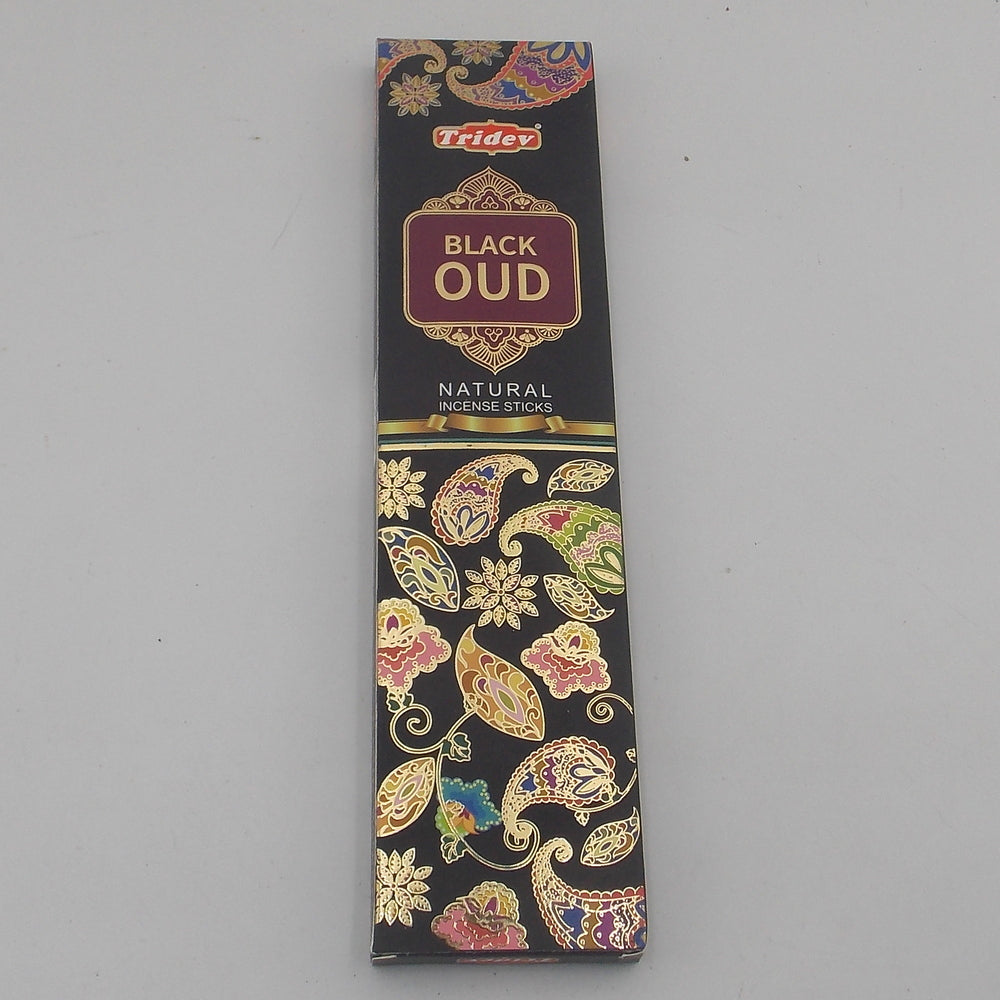 INCIENSO DE MARCA TRIDEV FRAGANCIA BLACK OUD (OUD NEGRO)