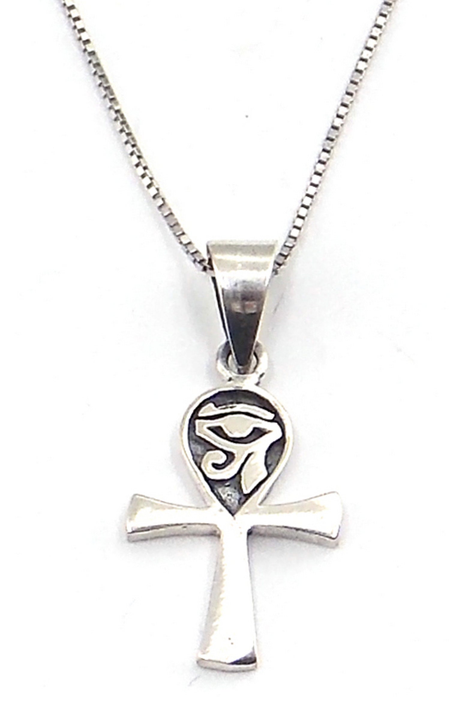 Colgante de plata de ley de Ankh de 25x15mm con cadena de 45cm