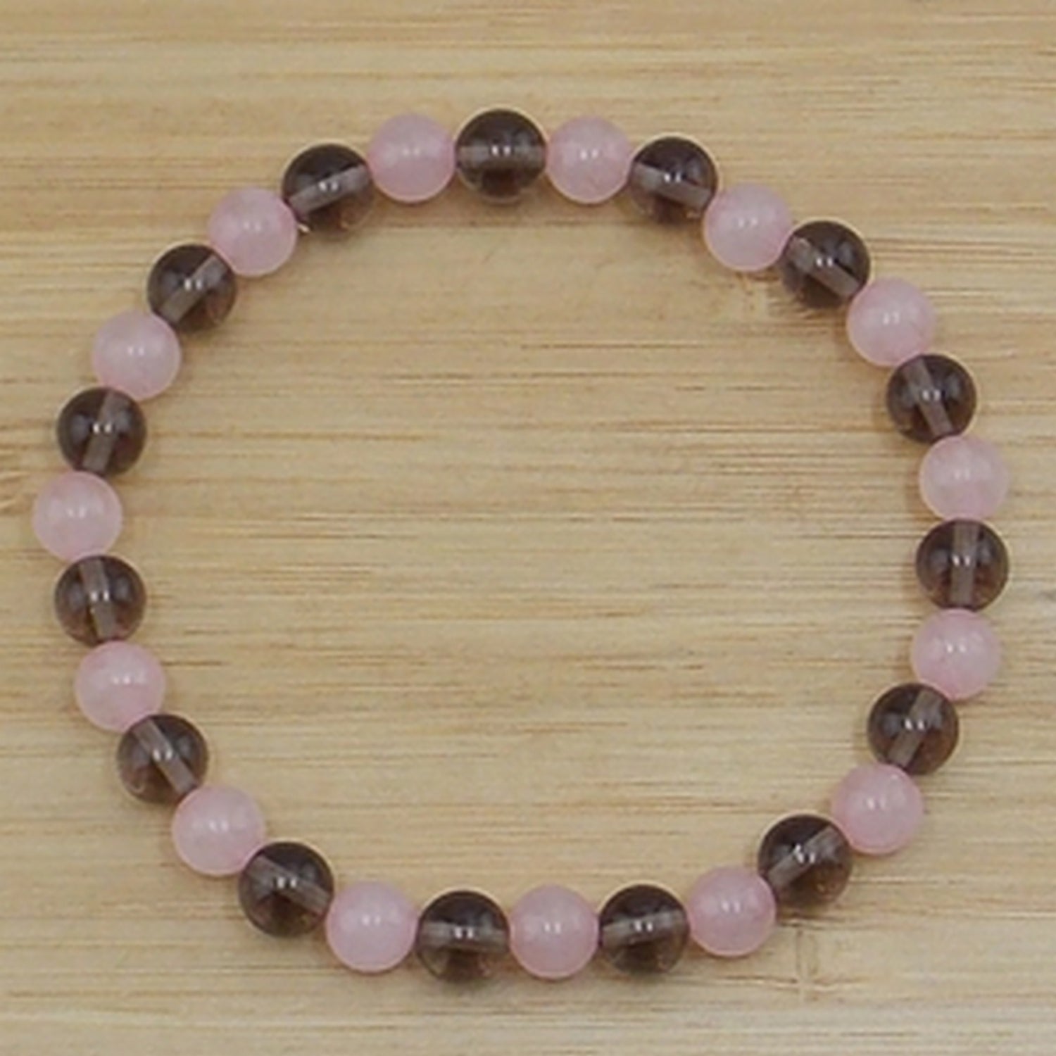 Pulsera ying yang del amor (Cuarzo ahumado y Cuarzo rosa)