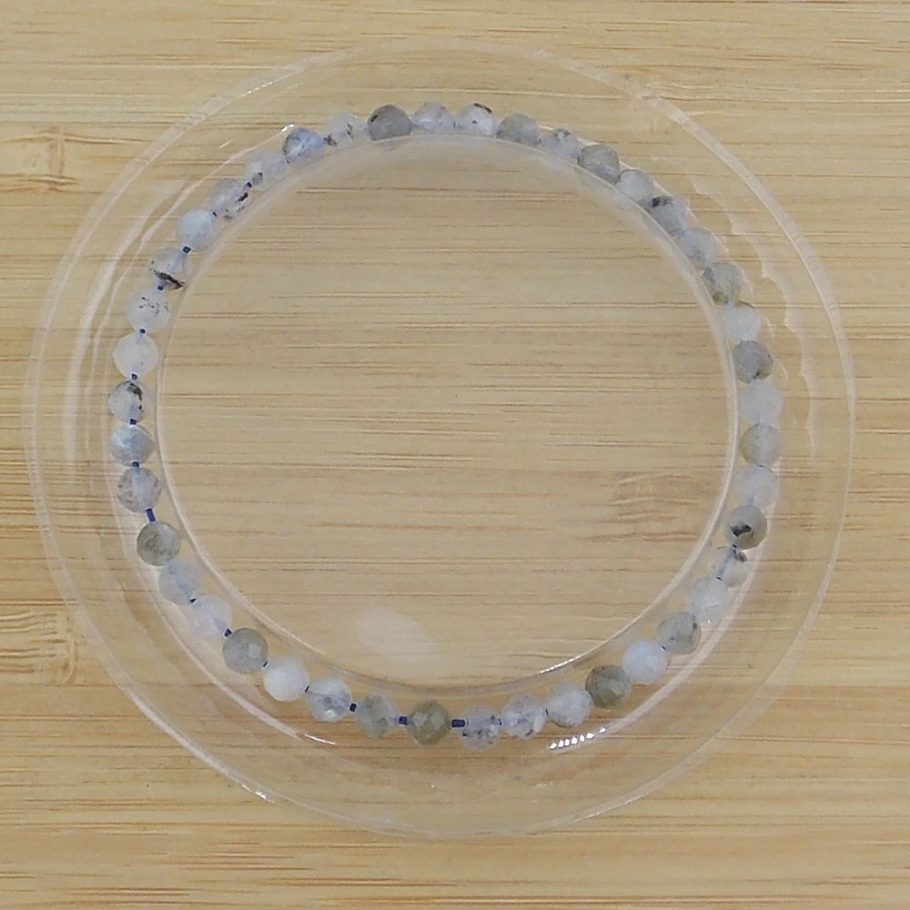 Pulsera de piedra natural de Labradorita facetada de 4mm