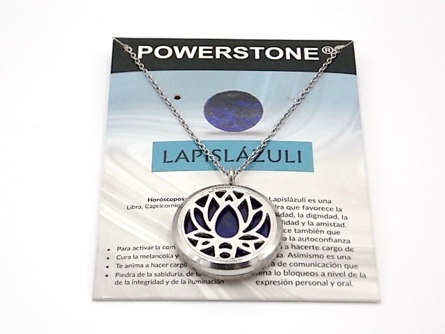 Colgante con motivo de Flor de loto con una piedra de Lapislázuli