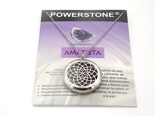 Colgante con motivo de Mandala con una piedra de Amatista
