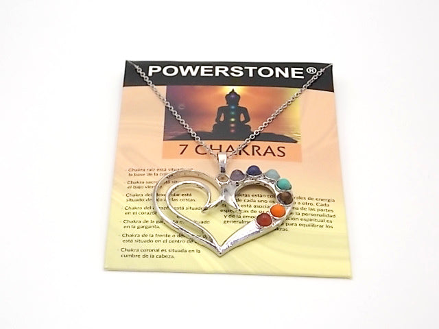 Colgante con las piedras naturales de los 7 chakras con diseño de Corazón
