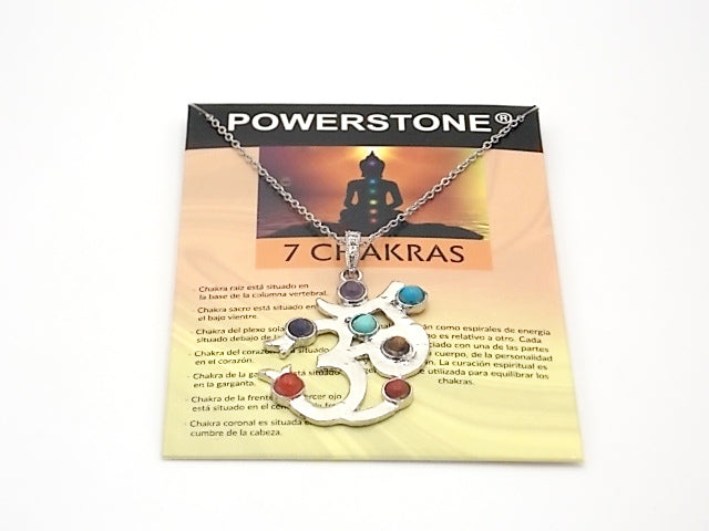 Colgante con las piedras naturales de los 7 chakras con diseño de Om