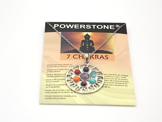 Colgante con las piedras naturales de los 7 chakras con diseño de Sol 2