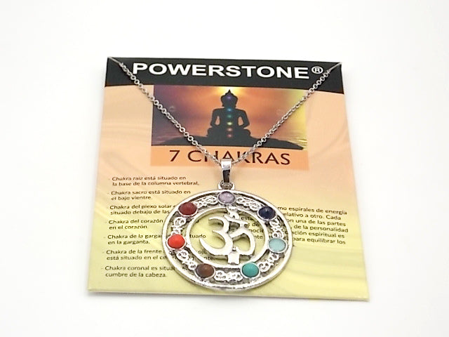 Colgante con las piedras naturales de los 7 chakras con diseño de Om 2