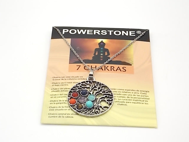 Colgante con las piedras naturales de los 7 chakras con diseño de Árbol de la vida 5